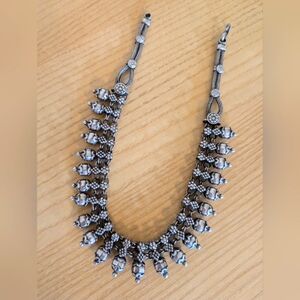 Elegant Solid Sterling Silver Collar Statement Necklace